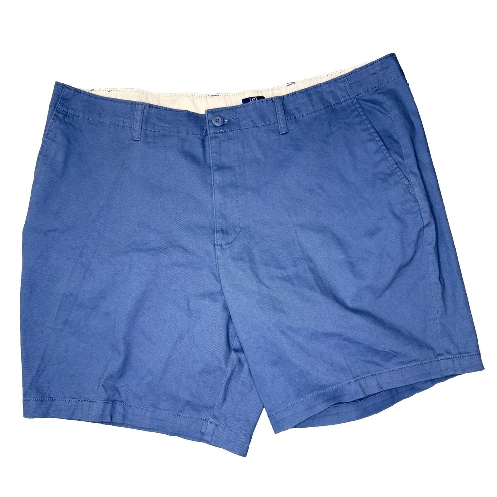 George Men's Flat Front Chino Shorts Size 44 Blue Stretch NWT